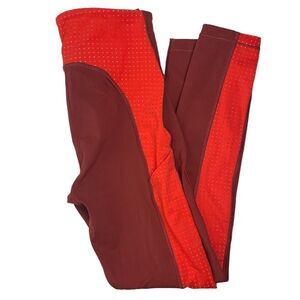 Athleta Red‎ Orange Mesh Lining Pockets Activewear Ultimate 7/8 Tight Size XS